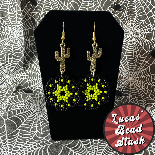 Beaded earrings-Cactus