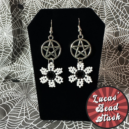 Beaded Earrings-Pentacle